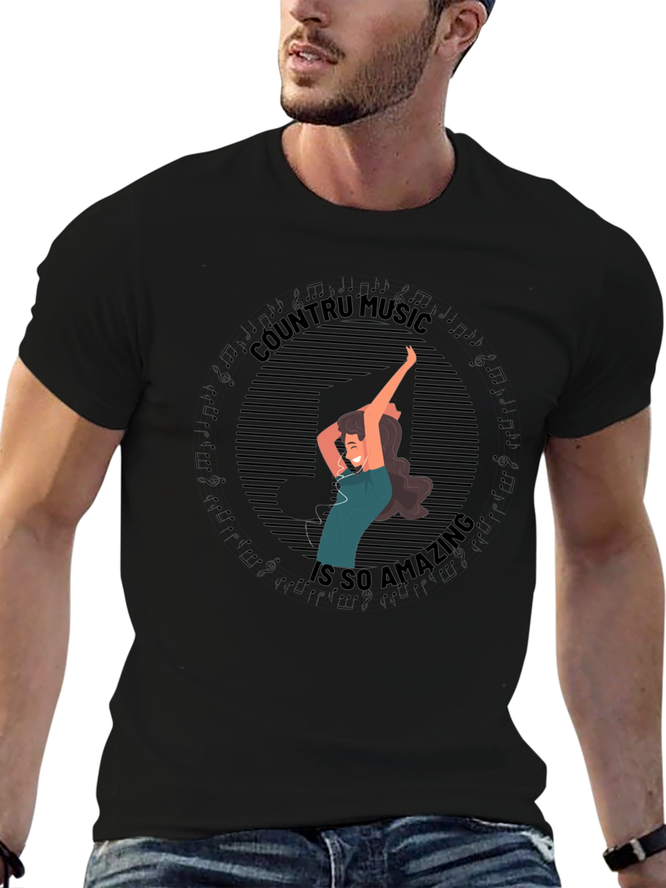 Country Music T-Shirt - Black Tee