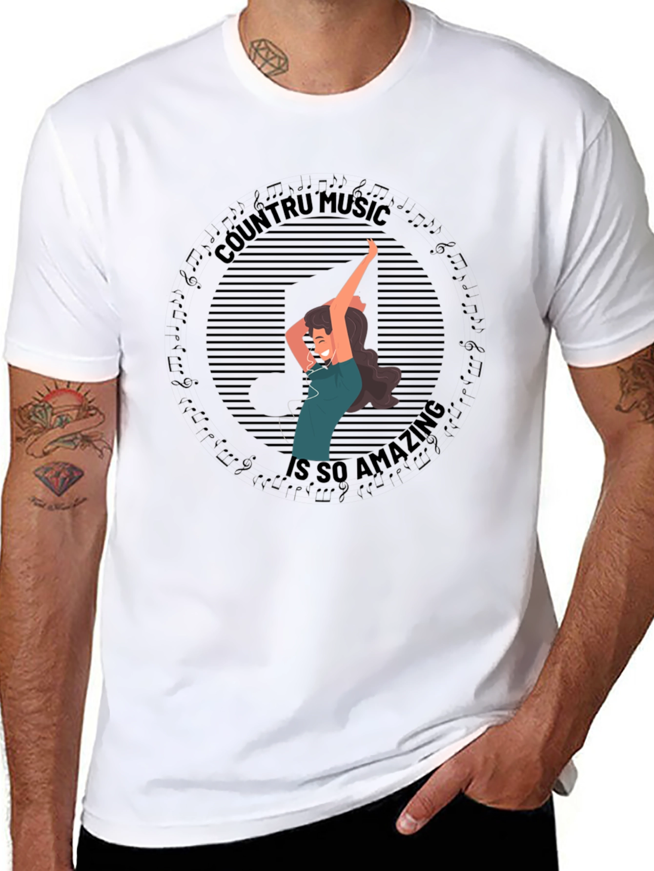 Country Music T-Shirt - Black Tee