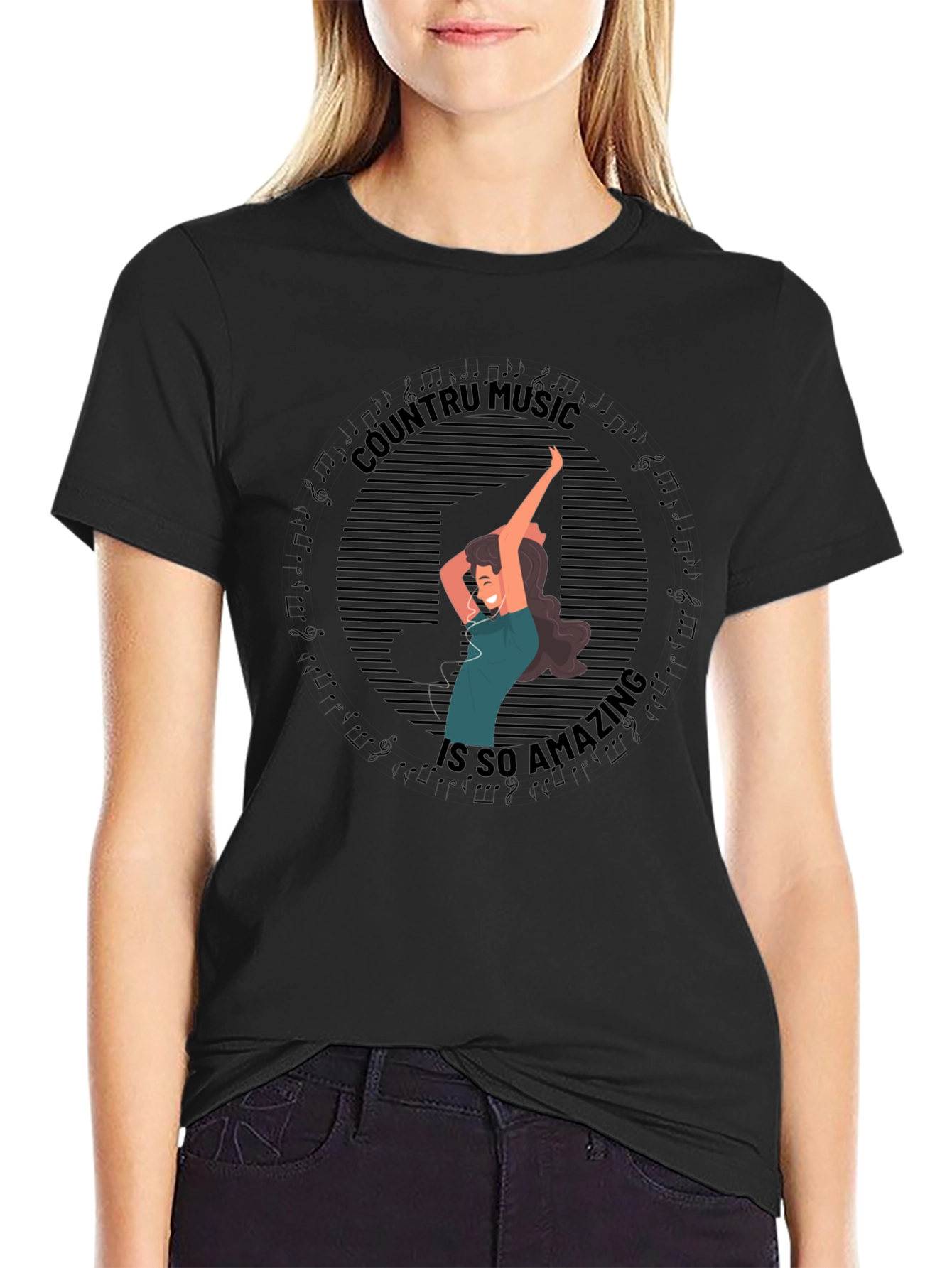Country Music T-Shirt - Black Tee