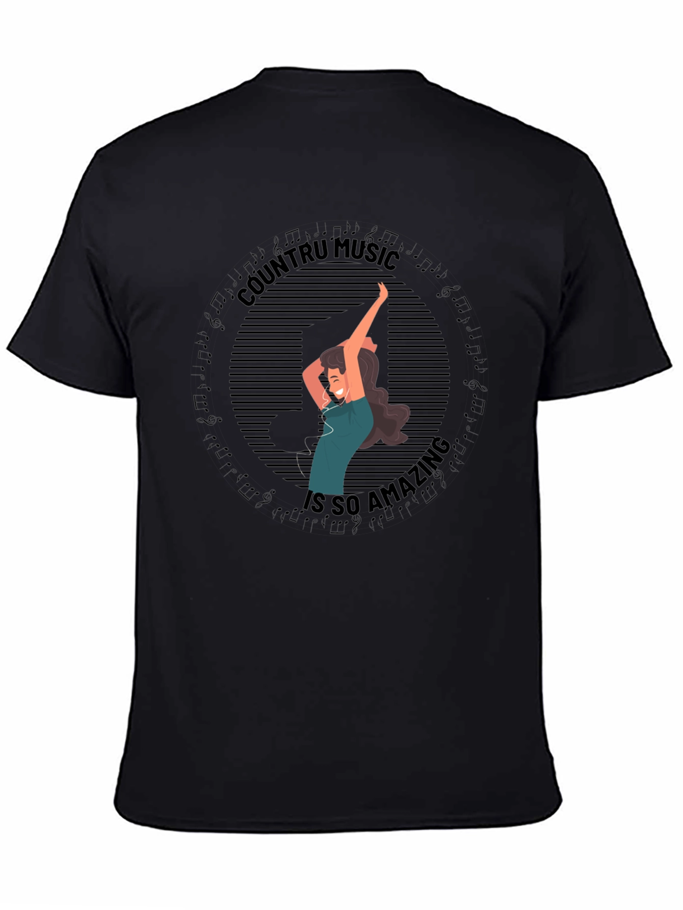 Country Music T-Shirt - Black Tee