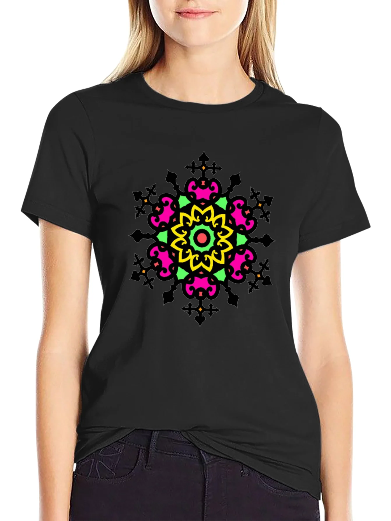 Vibrant Mandala Graphic Tee - Casual Comfort