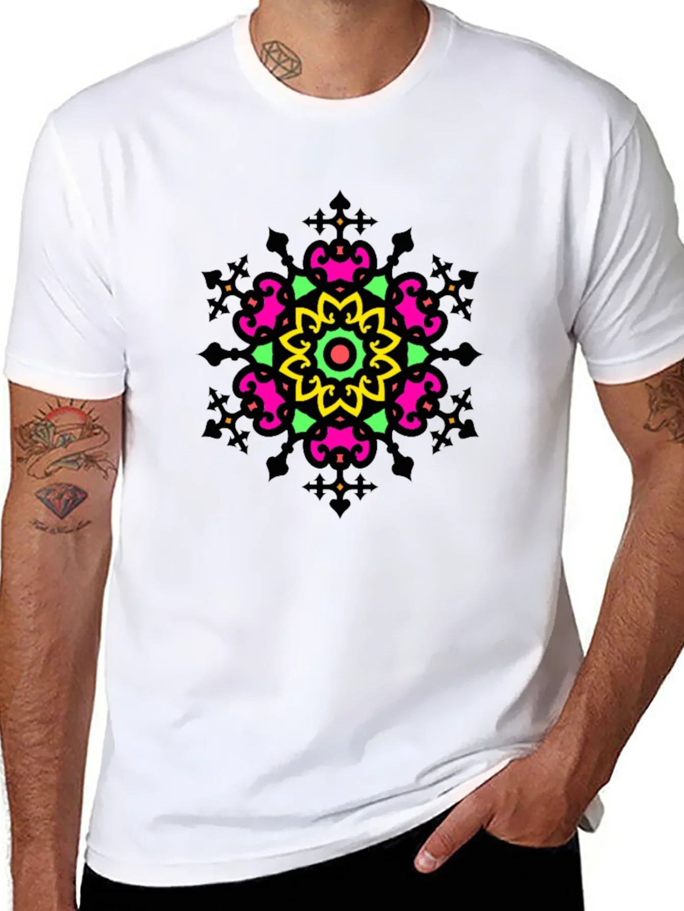 Vibrant Mandala Graphic Tee - Casual Comfort