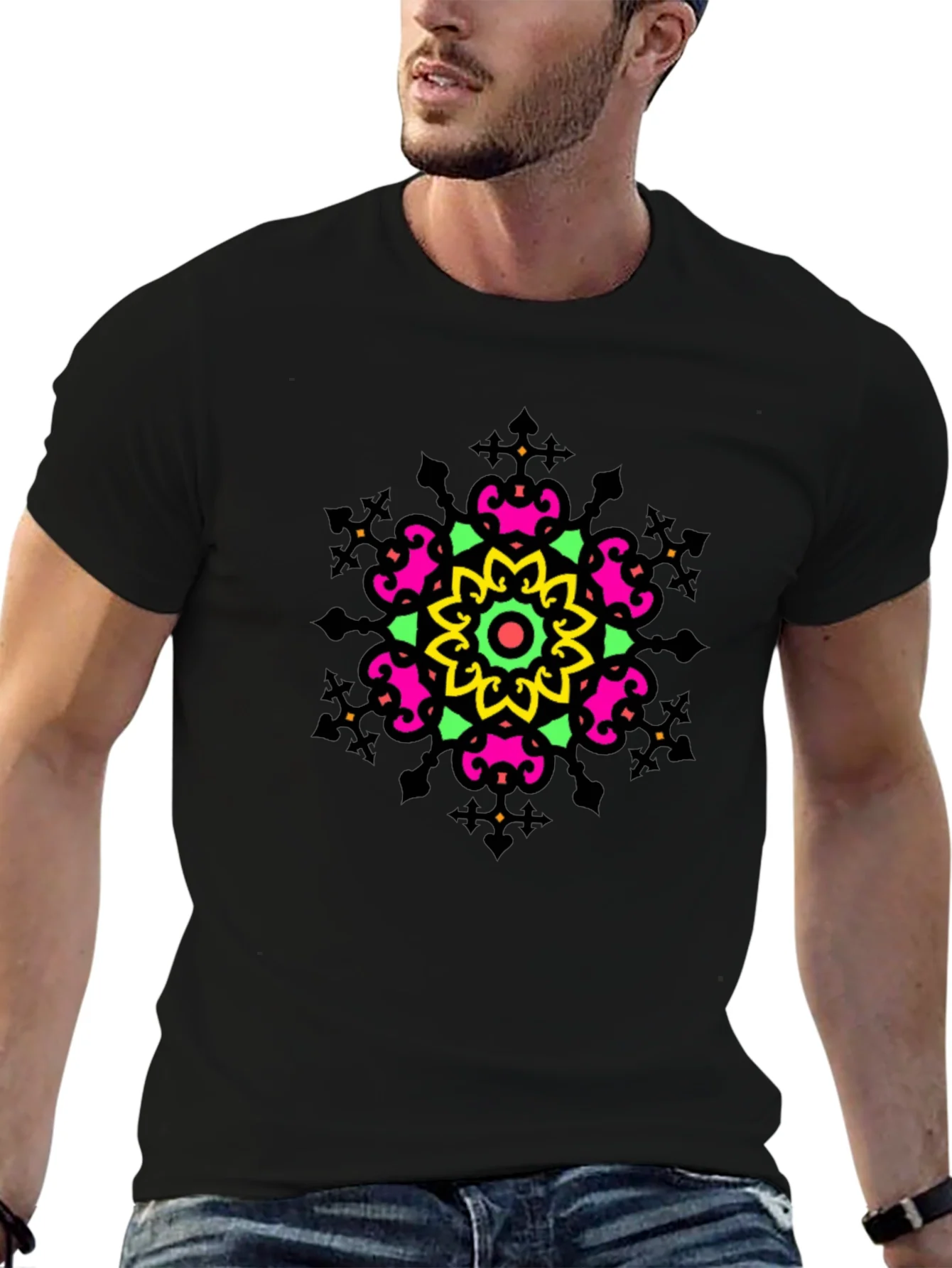 Vibrant Mandala Graphic Tee - Casual Comfort