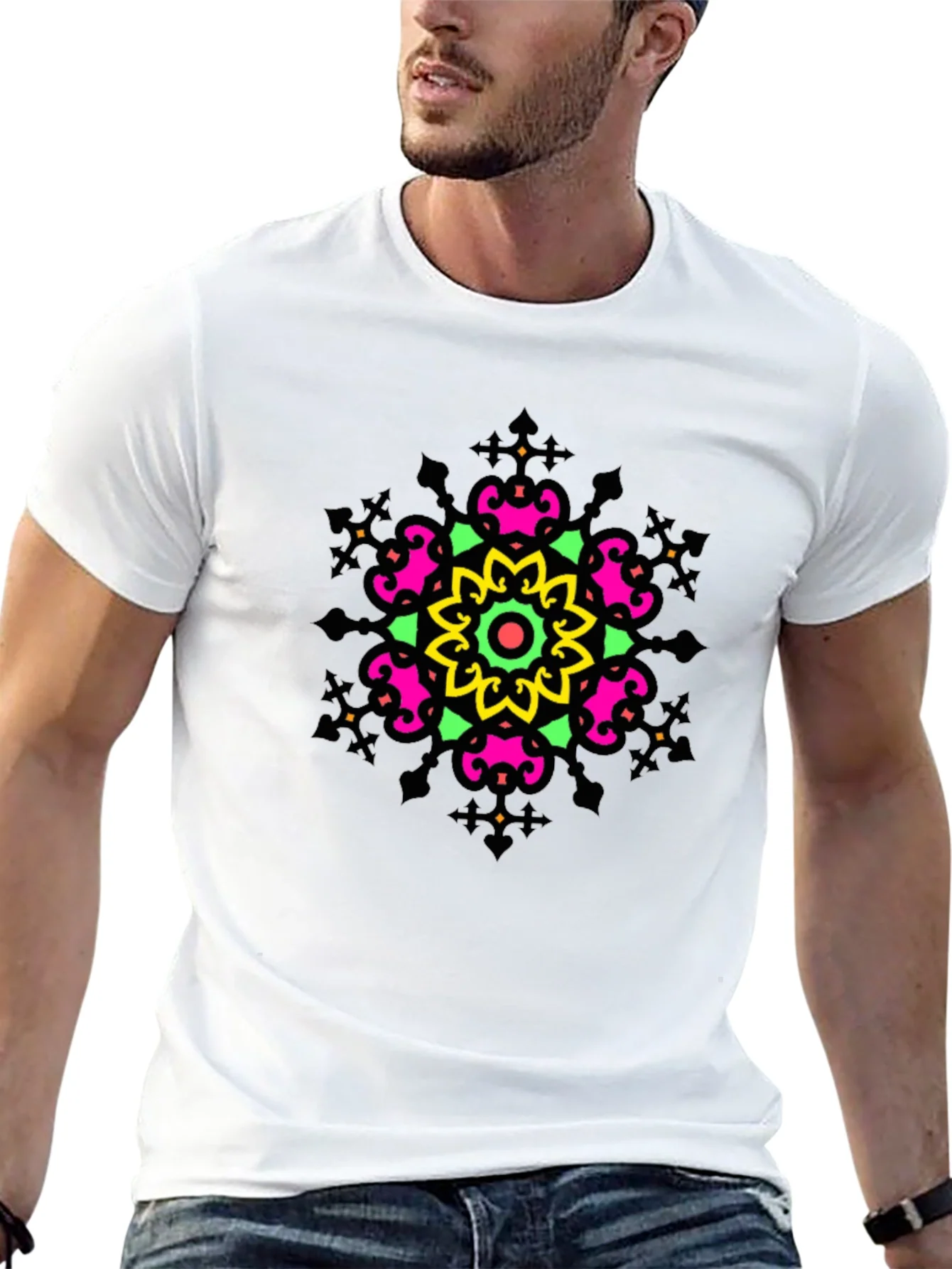 Vibrant Mandala Graphic Tee - Casual Comfort