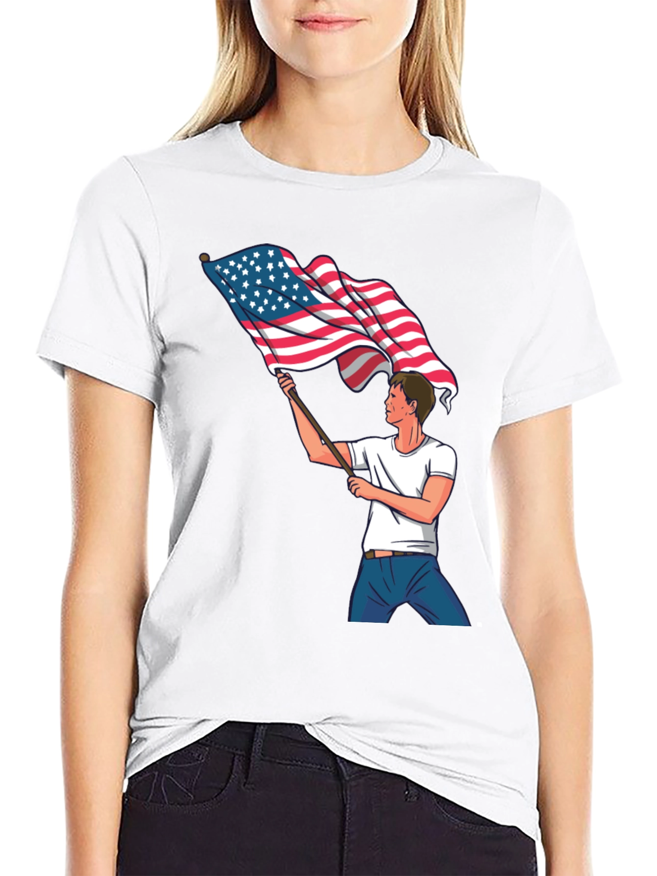 American Flag Waving T-Shirt