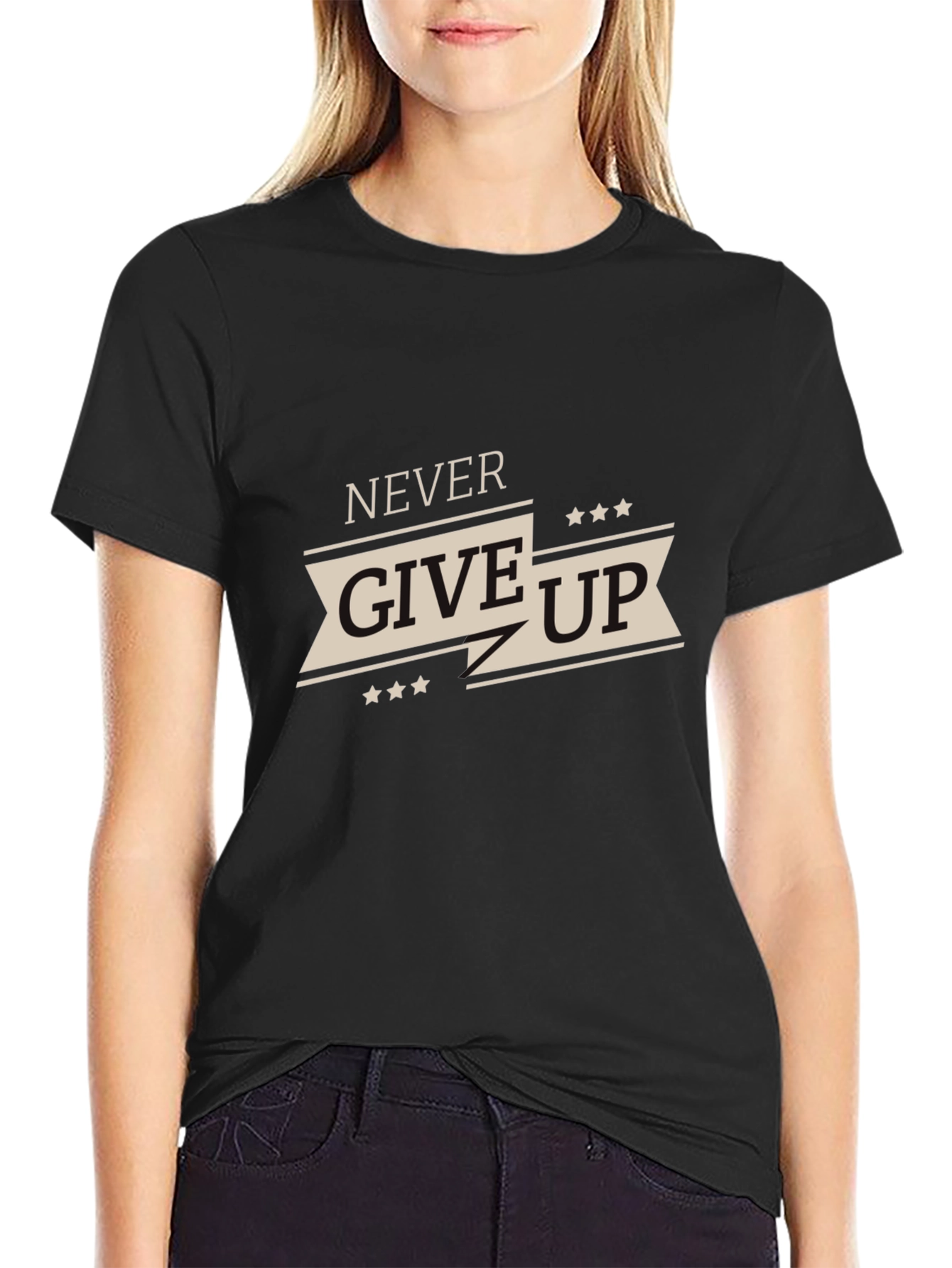 Never Give Up Graphic Tee - Motivational T-Shirt