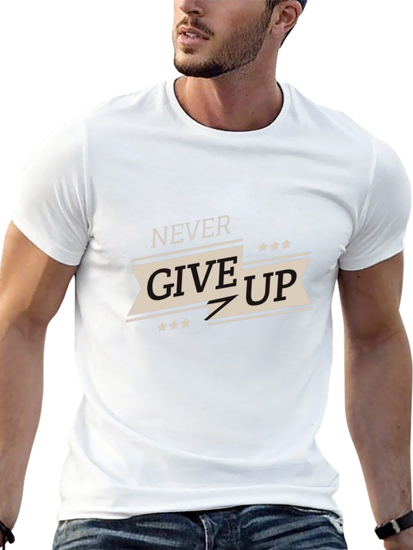 Never Give Up Graphic Tee - Motivational T-Shirt