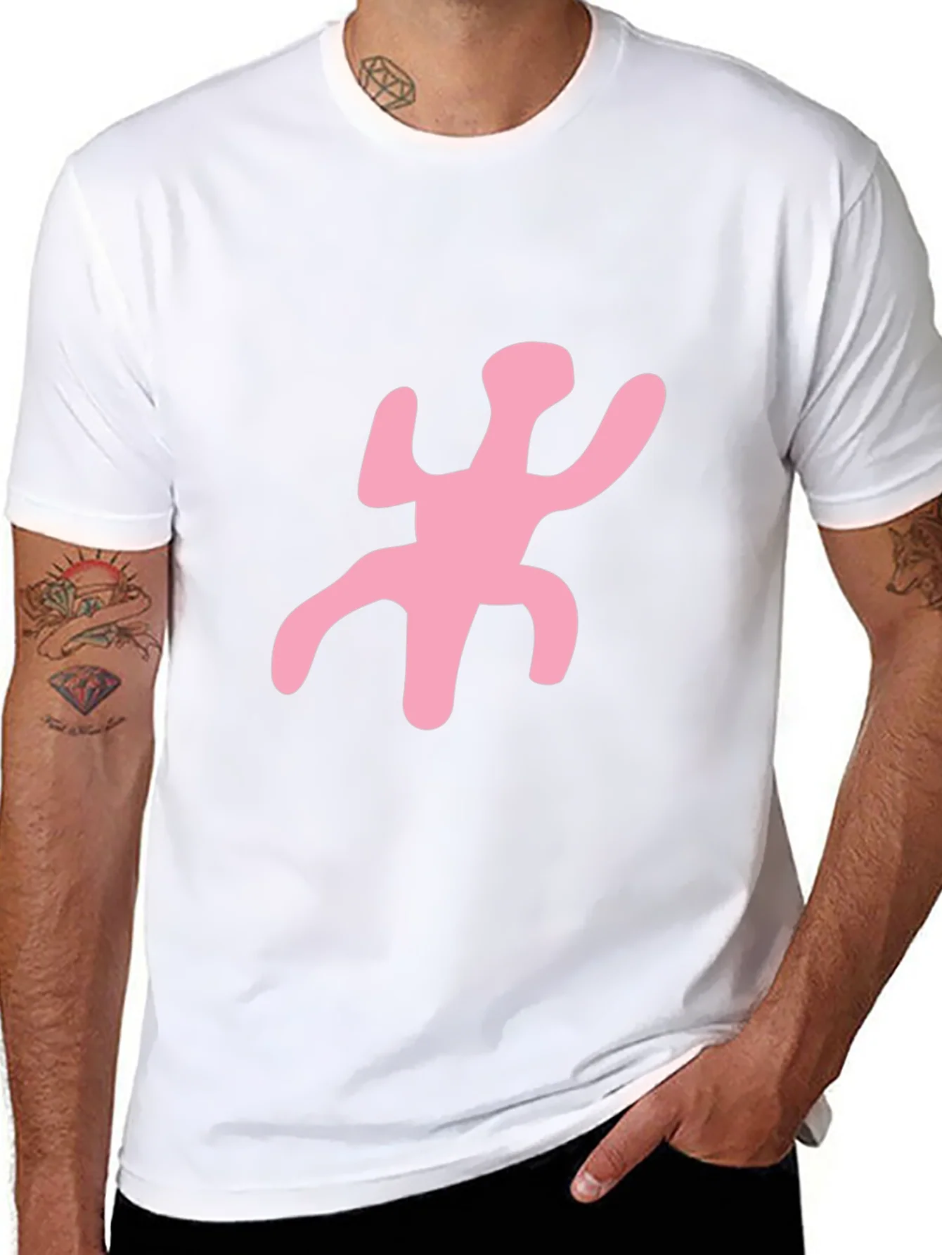 Funky Pink Figure Black T-Shirt