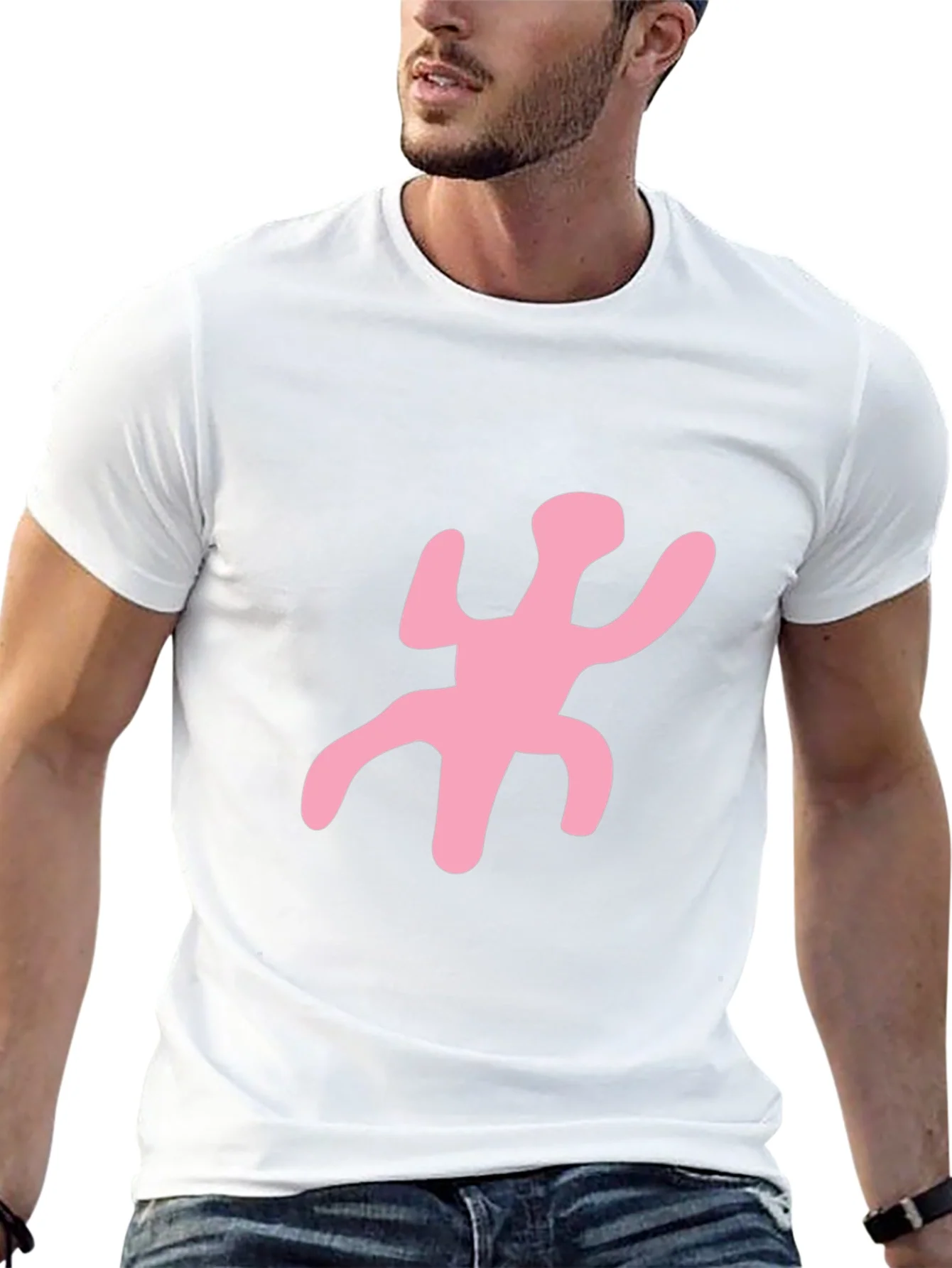 Funky Pink Figure Black T-Shirt