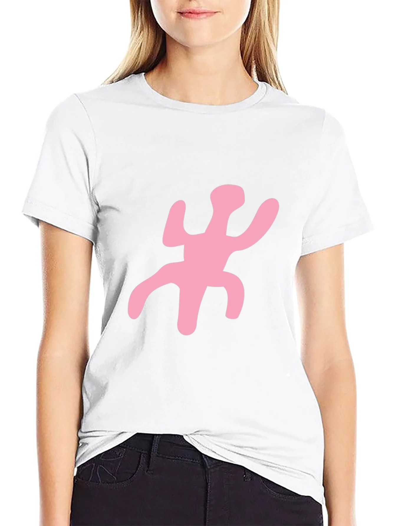 Funky Pink Figure Black T-Shirt