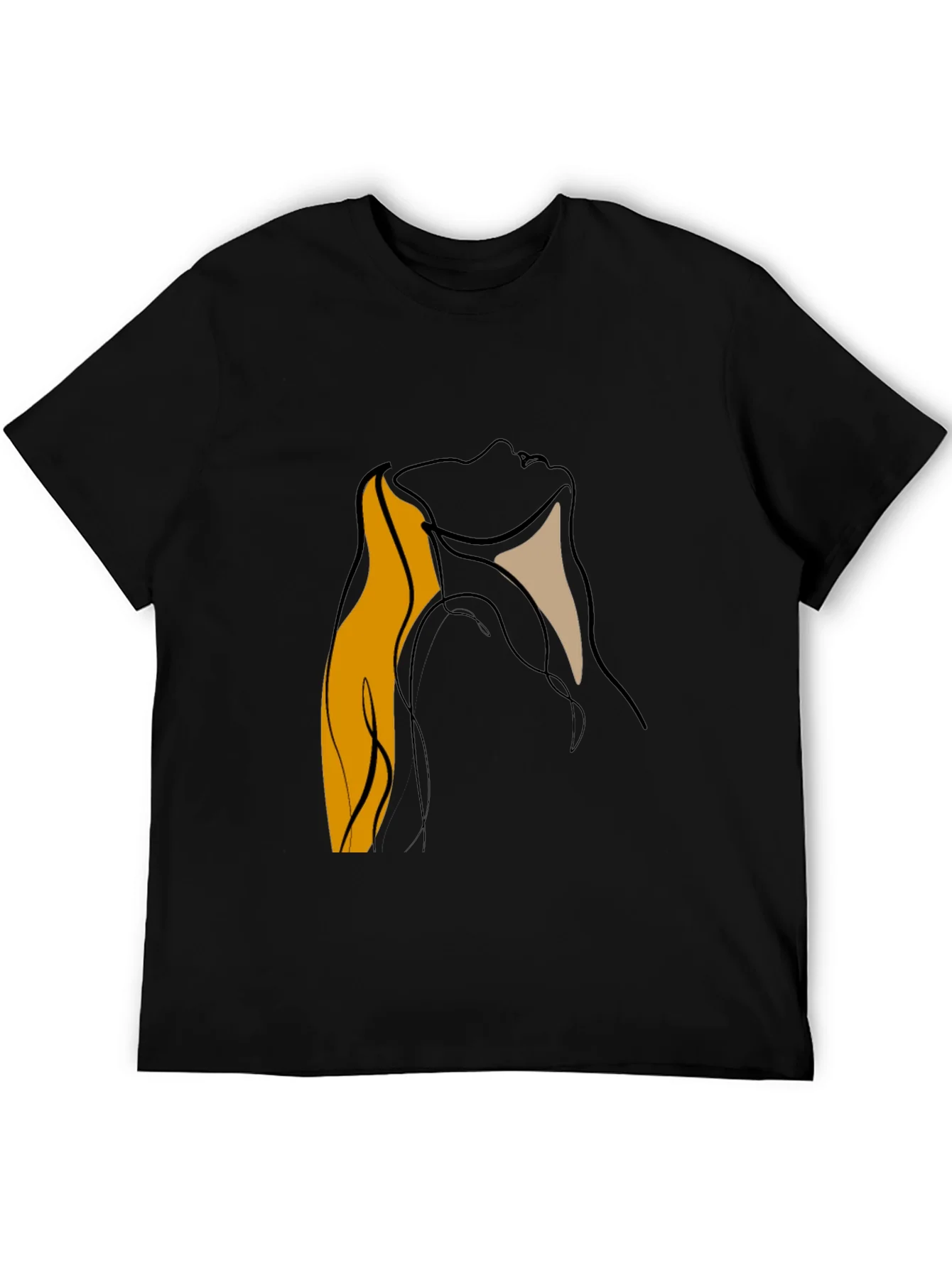 Abstract Face Graphic Black T-Shirt