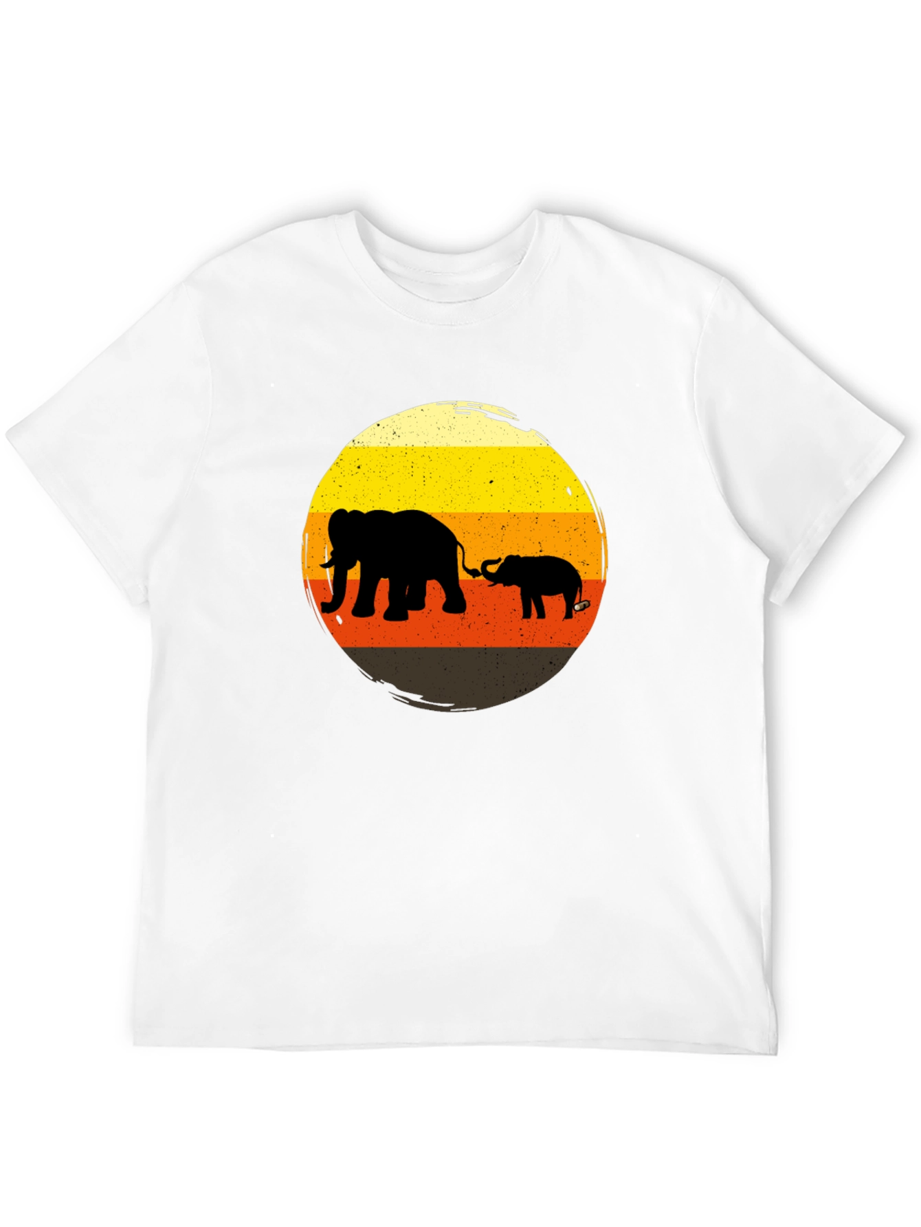 Elephant Family Sunset Graphic Tee - Black