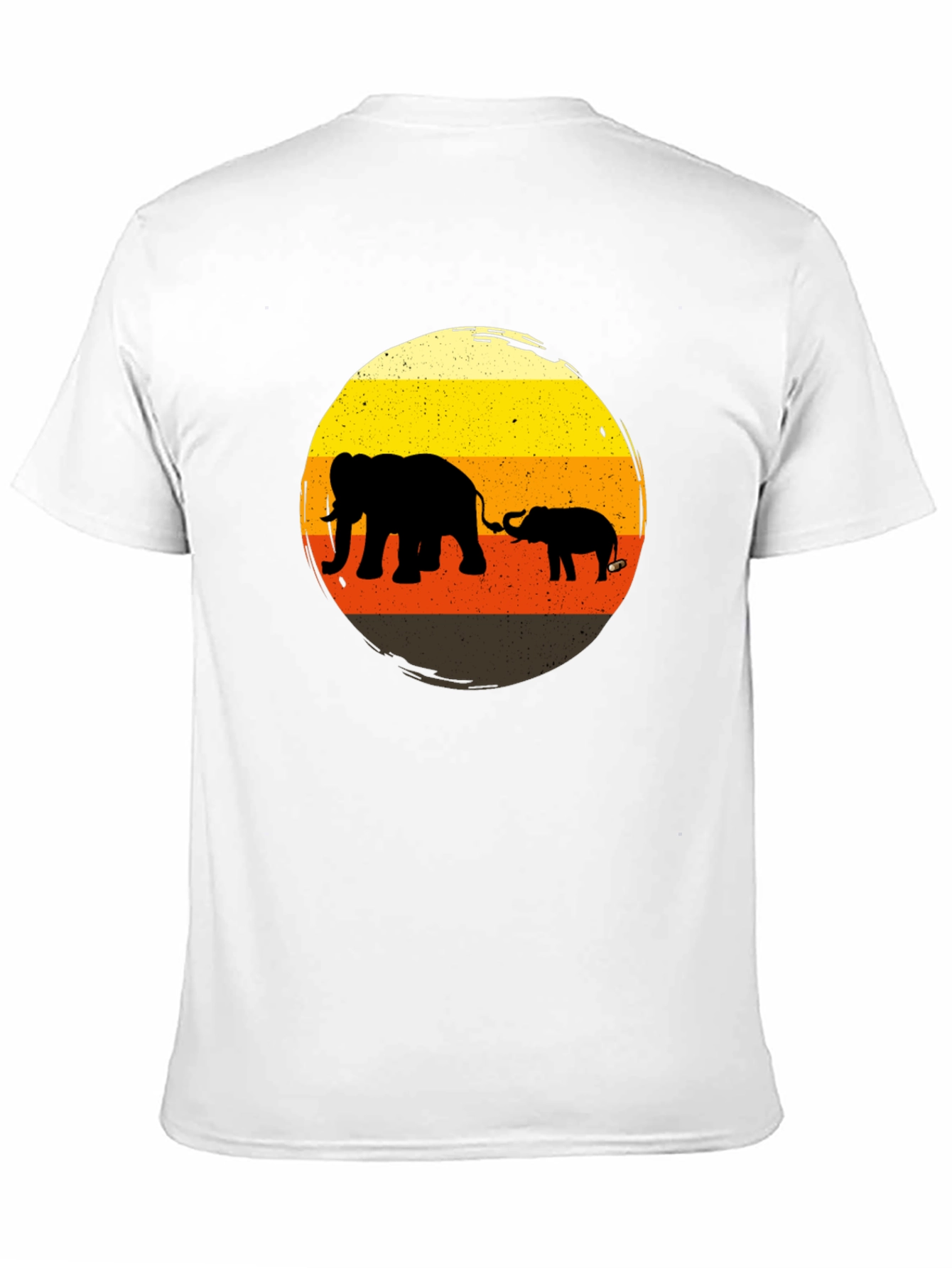 Elephant Family Sunset Graphic Tee - Black
