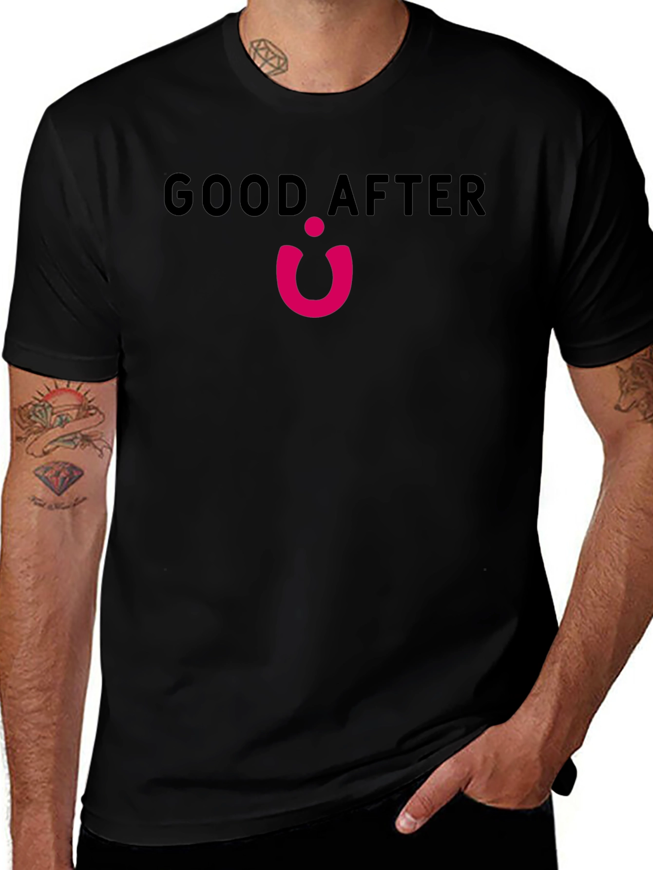 Good After Pink Logo Black T-Shirt