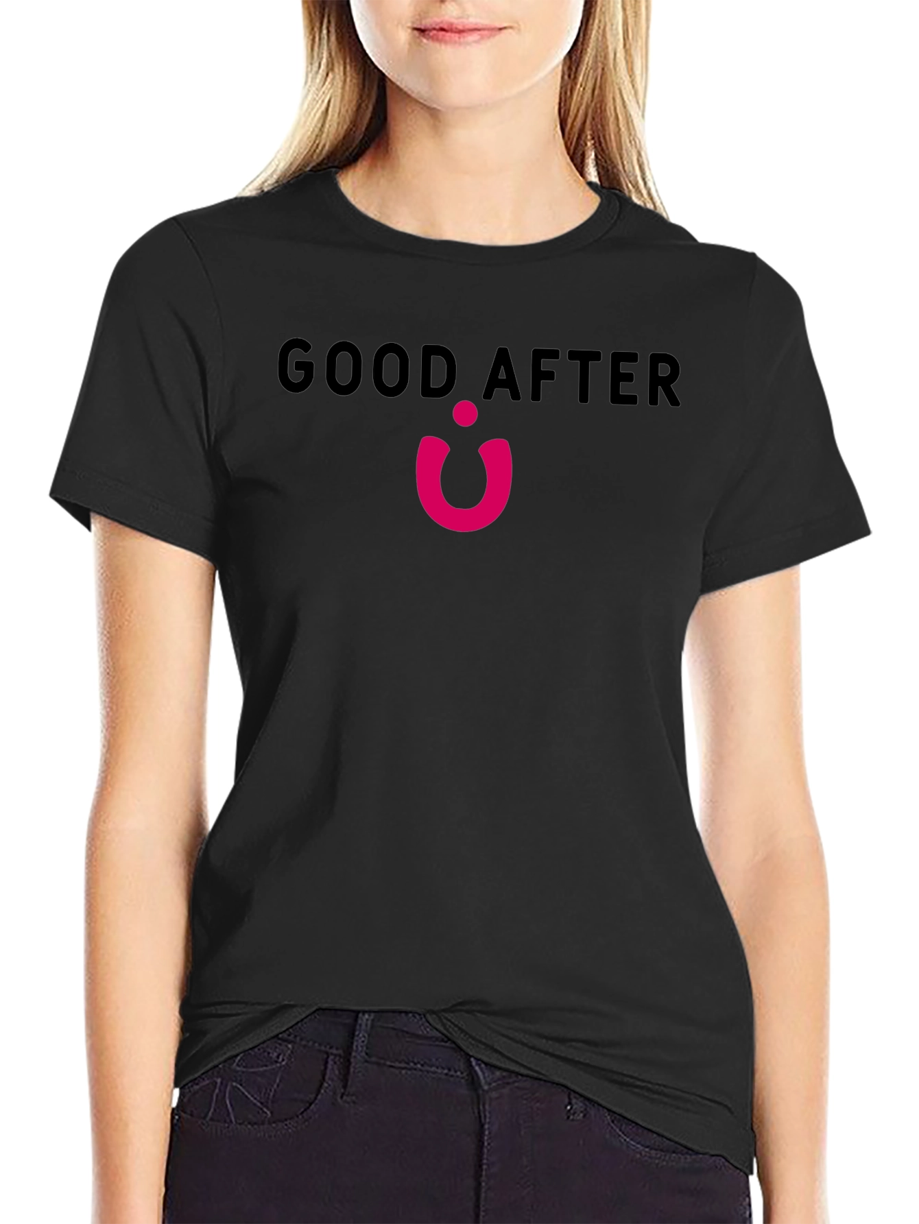 Good After Pink Logo Black T-Shirt