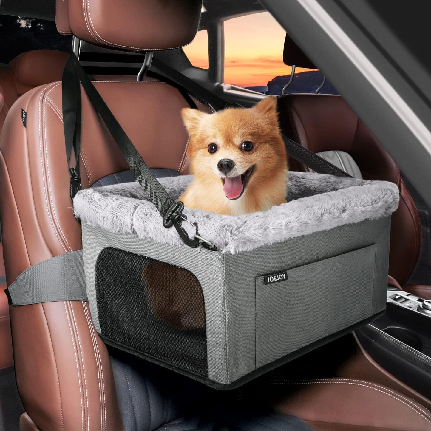 JOEJOY Deluxe Dog Booster Seat with Sturdy Metal F - Latest Style