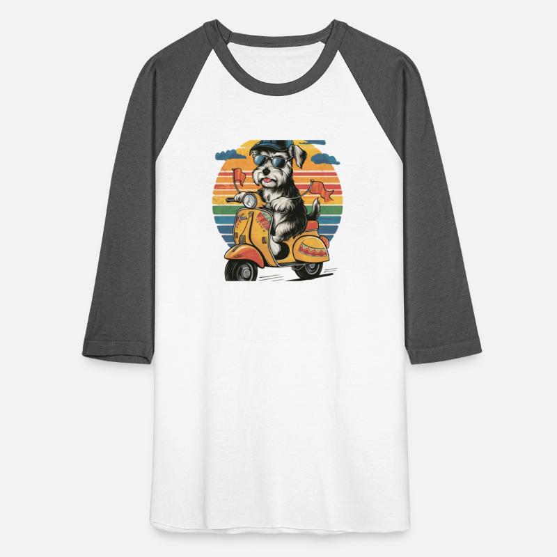 Joyful Companion: Adorable Schnauzer Riding a Scoo