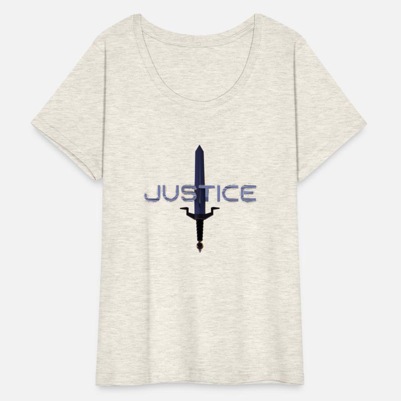 Justice Metal Text with Sword