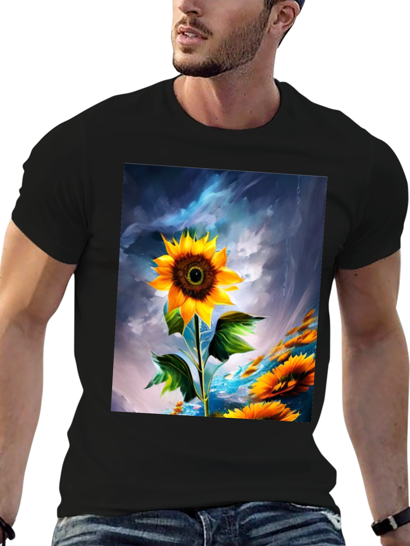 Sunflower Graphic T-Shirt - Artistic Design
