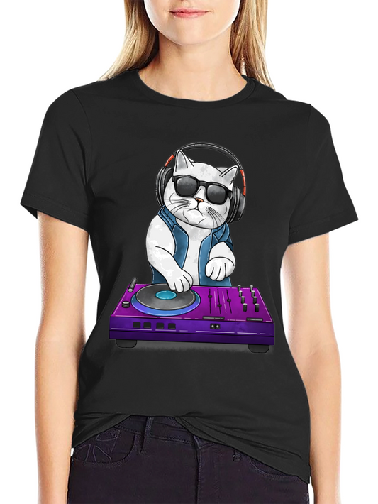 DJ Cat T-Shirt: Cool Cat with Headphones