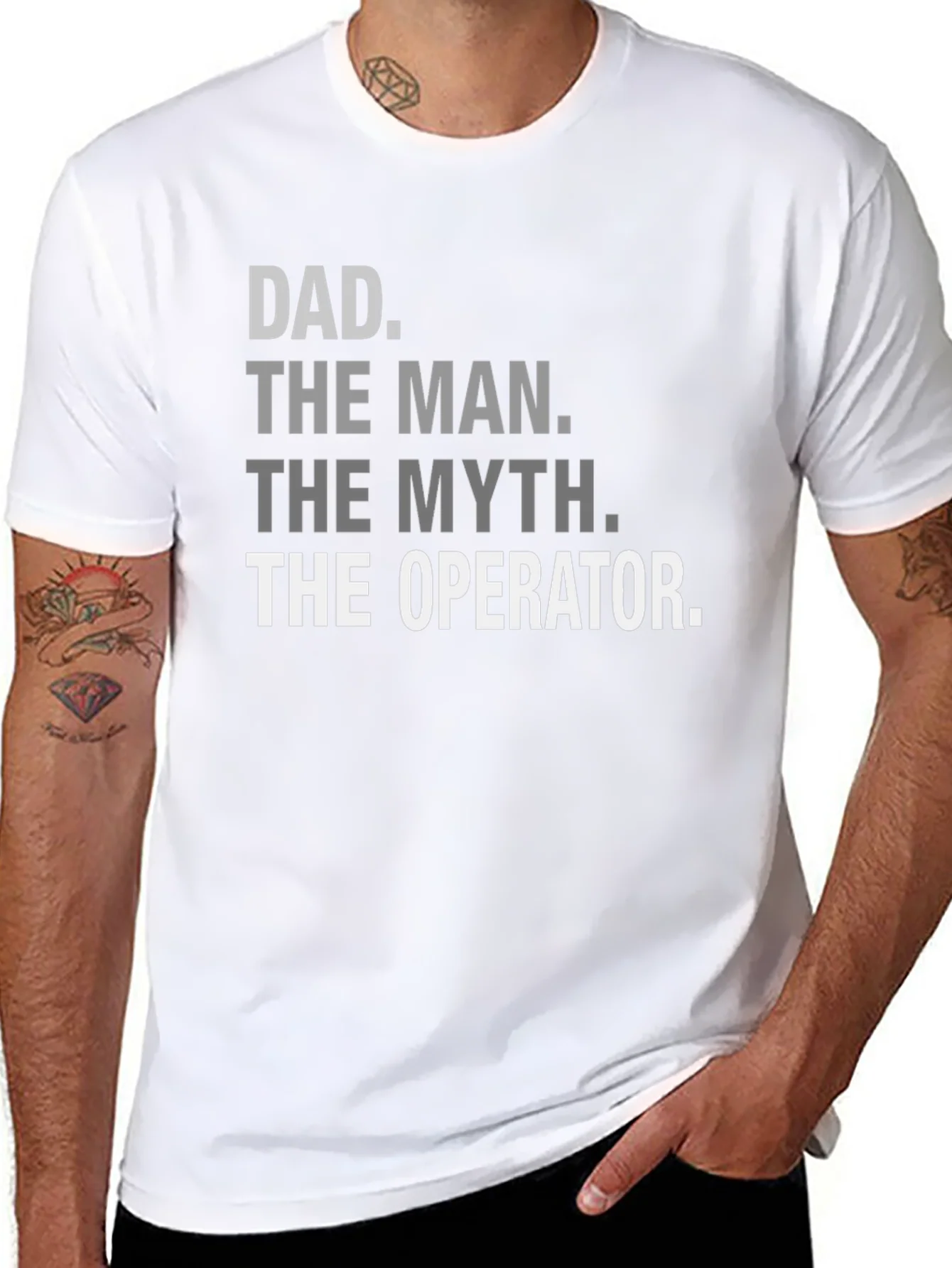 Dad The Man Myth Operator Black T-Shirt
