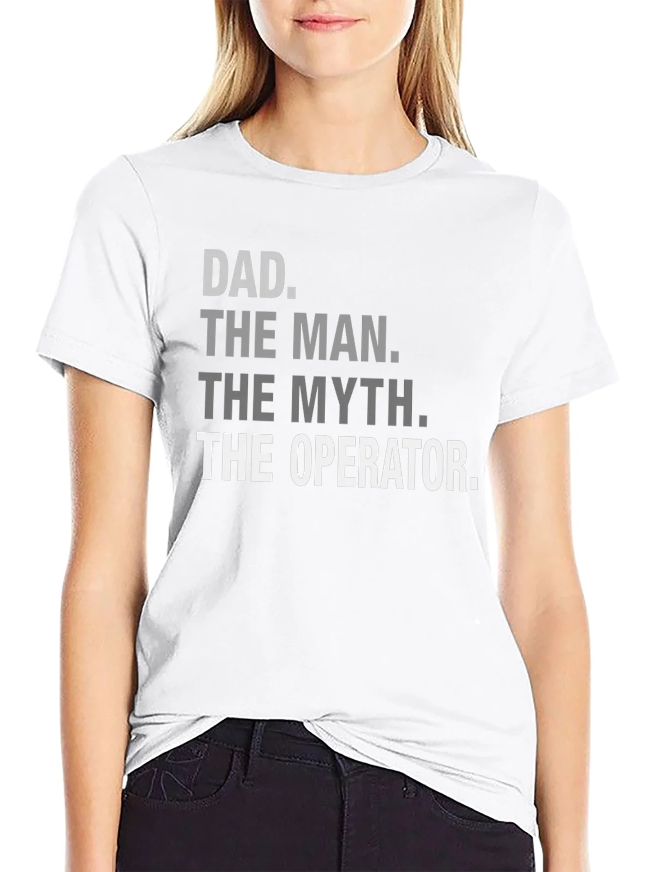 Dad The Man Myth Operator Black T-Shirt