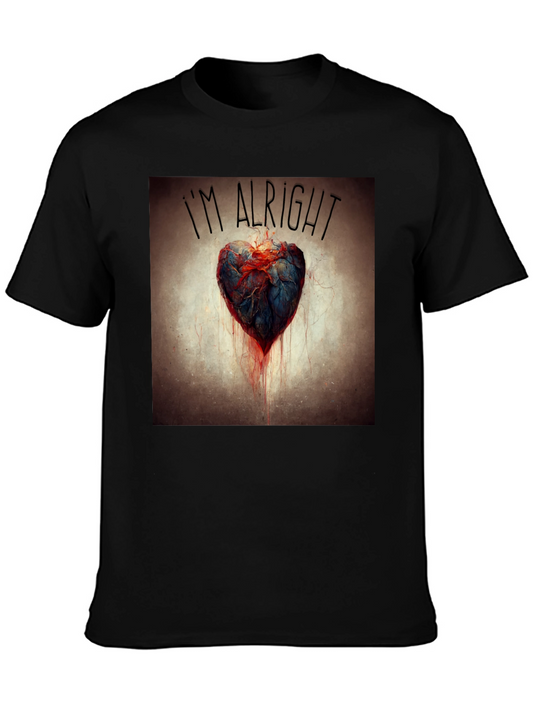 Im Alright Bleeding Heart T-Shirt - Dark Humor Graphic Tee
