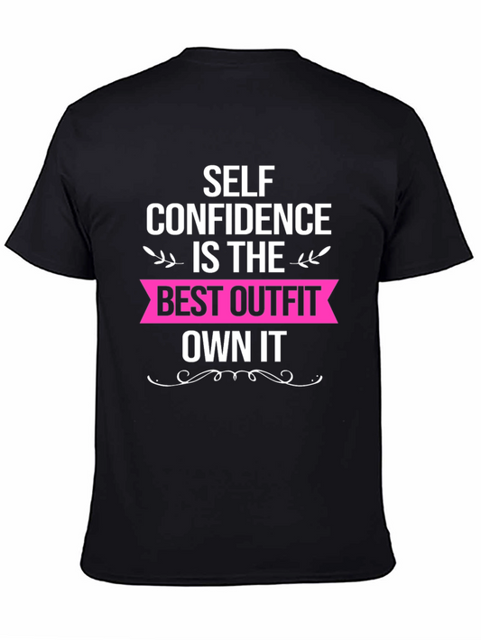 Self Confidence Best Outfit Black Graphic T-Shirt
