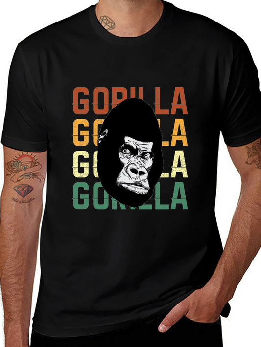 Vintage Gorilla Graphic Tee - Retro Animal Print T-Shirt
