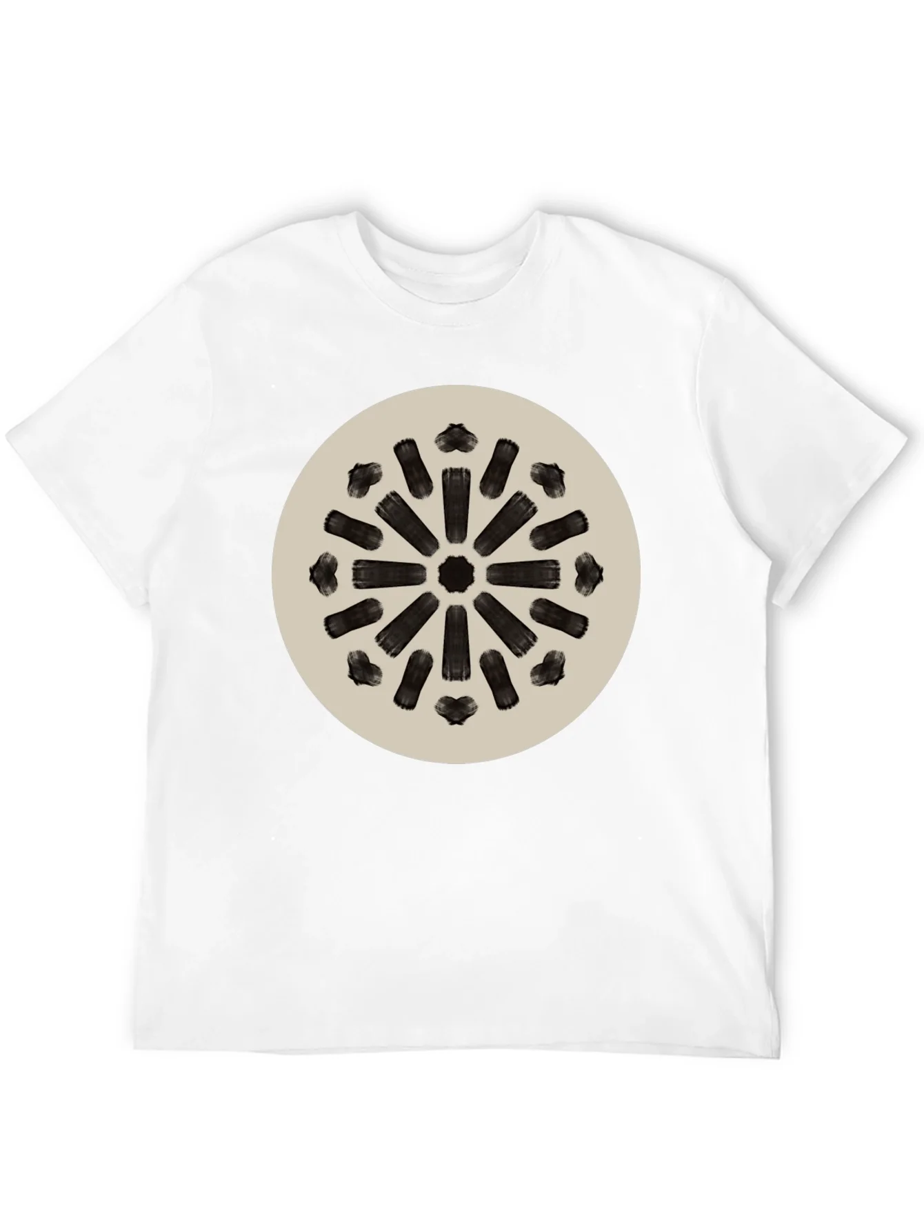 Abstract Radial Pattern Tee - Modern Black T-Shirt