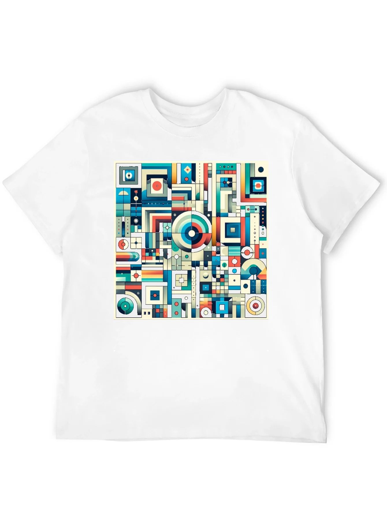 Geometric Abstract Print Black T-Shirt
