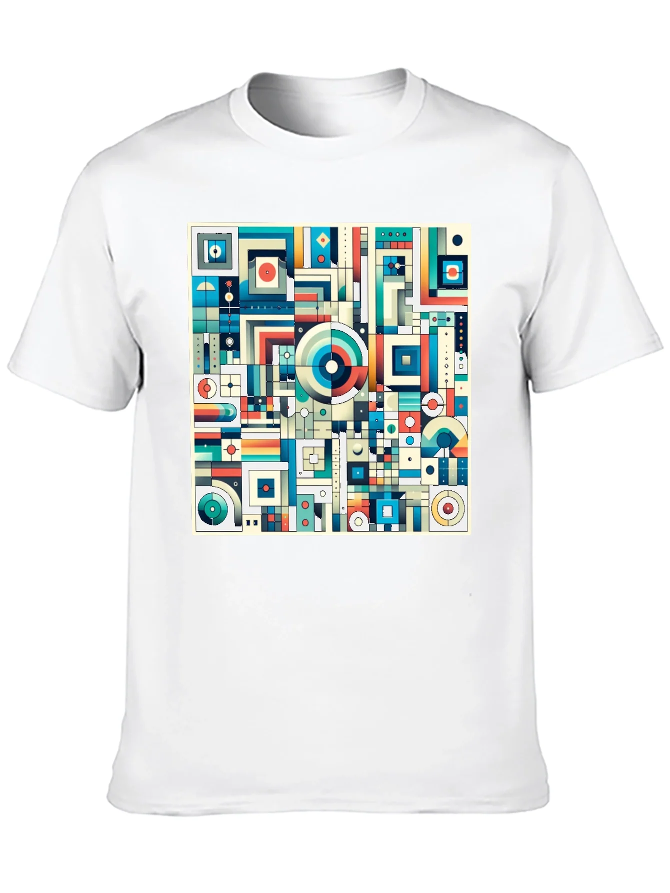 Geometric Abstract Print Black T-Shirt