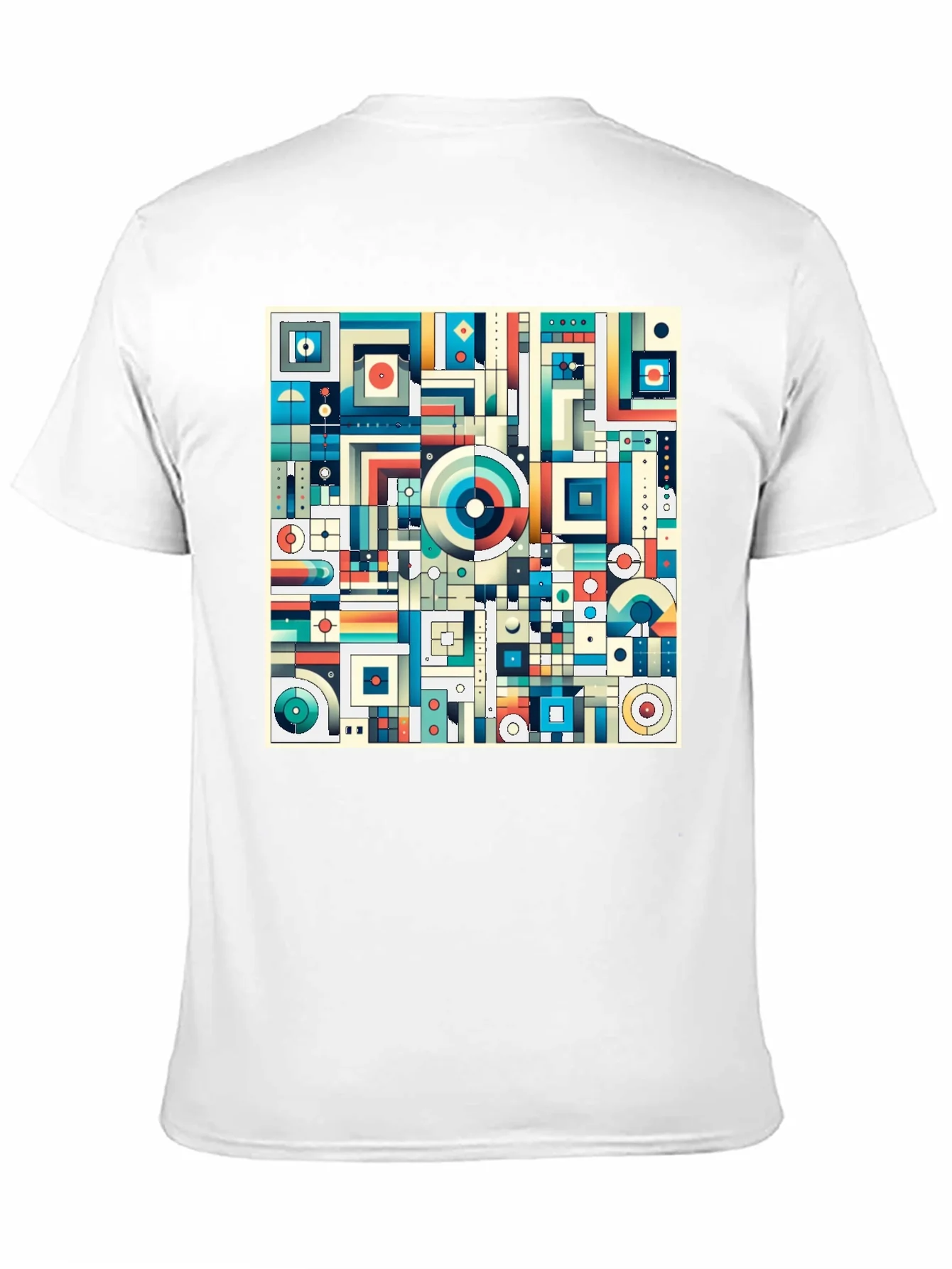 Geometric Abstract Print Black T-Shirt