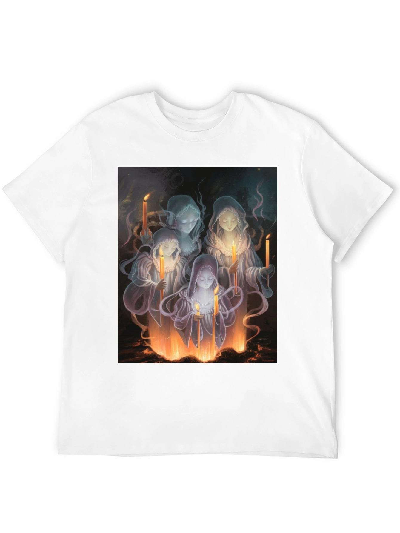 Ethereal Candle Maiden Black T-Shirt