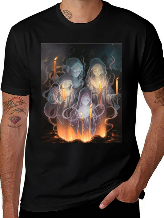 Ethereal Candle Maiden Black T-Shirt