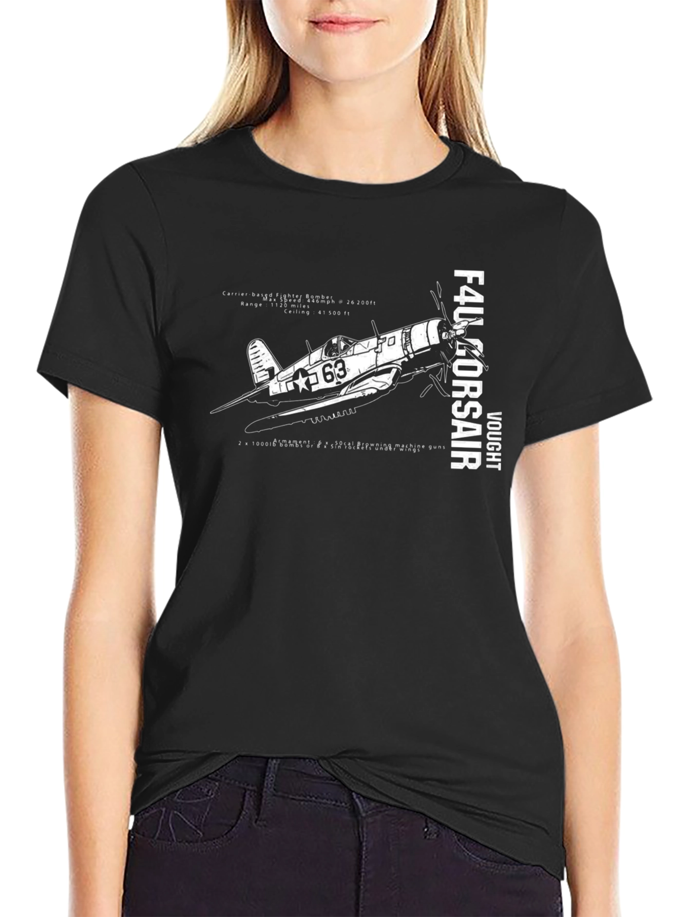 F4U Corsair Graphic T-Shirt - Black