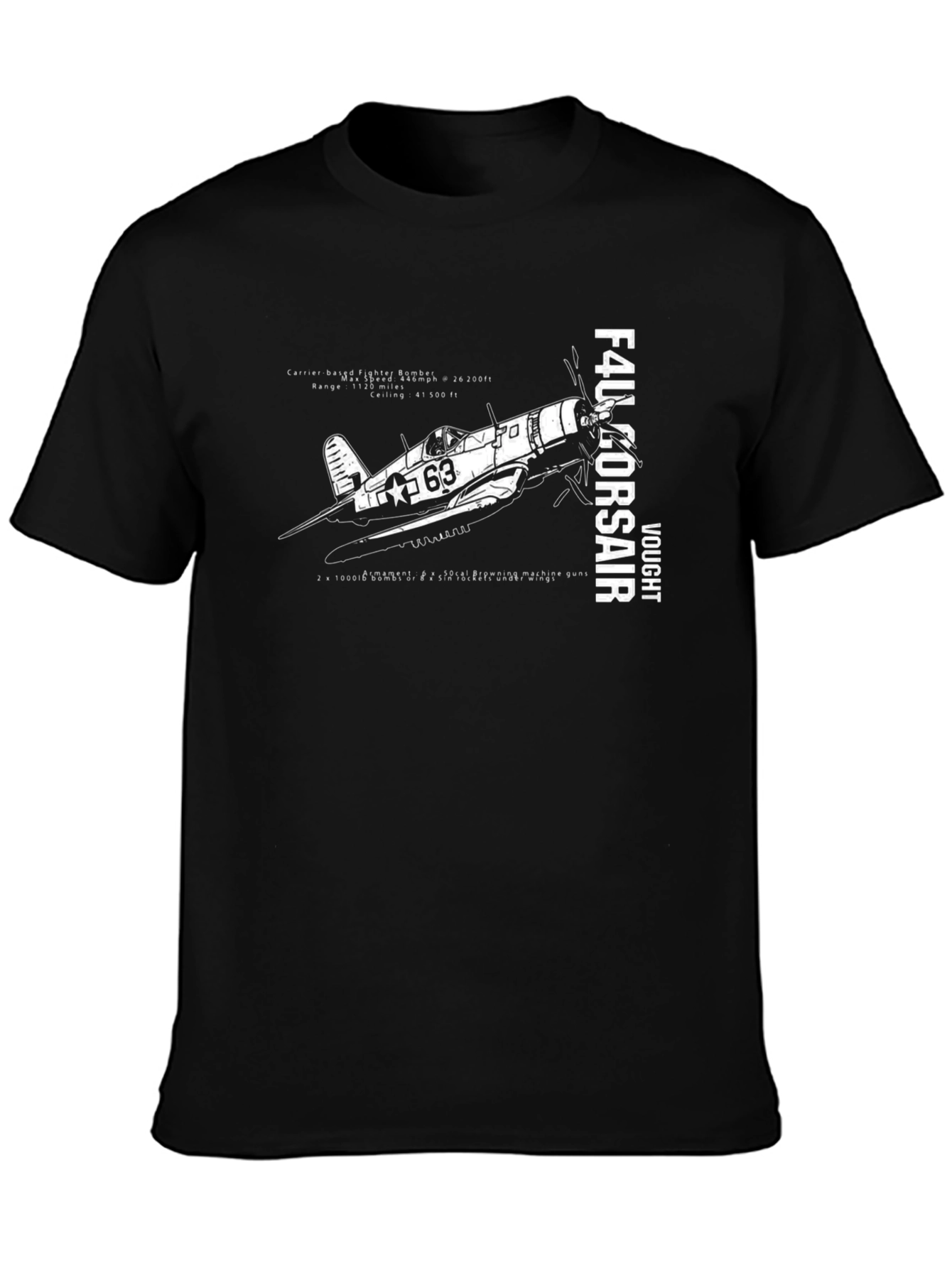 F4U Corsair Graphic T-Shirt - Black