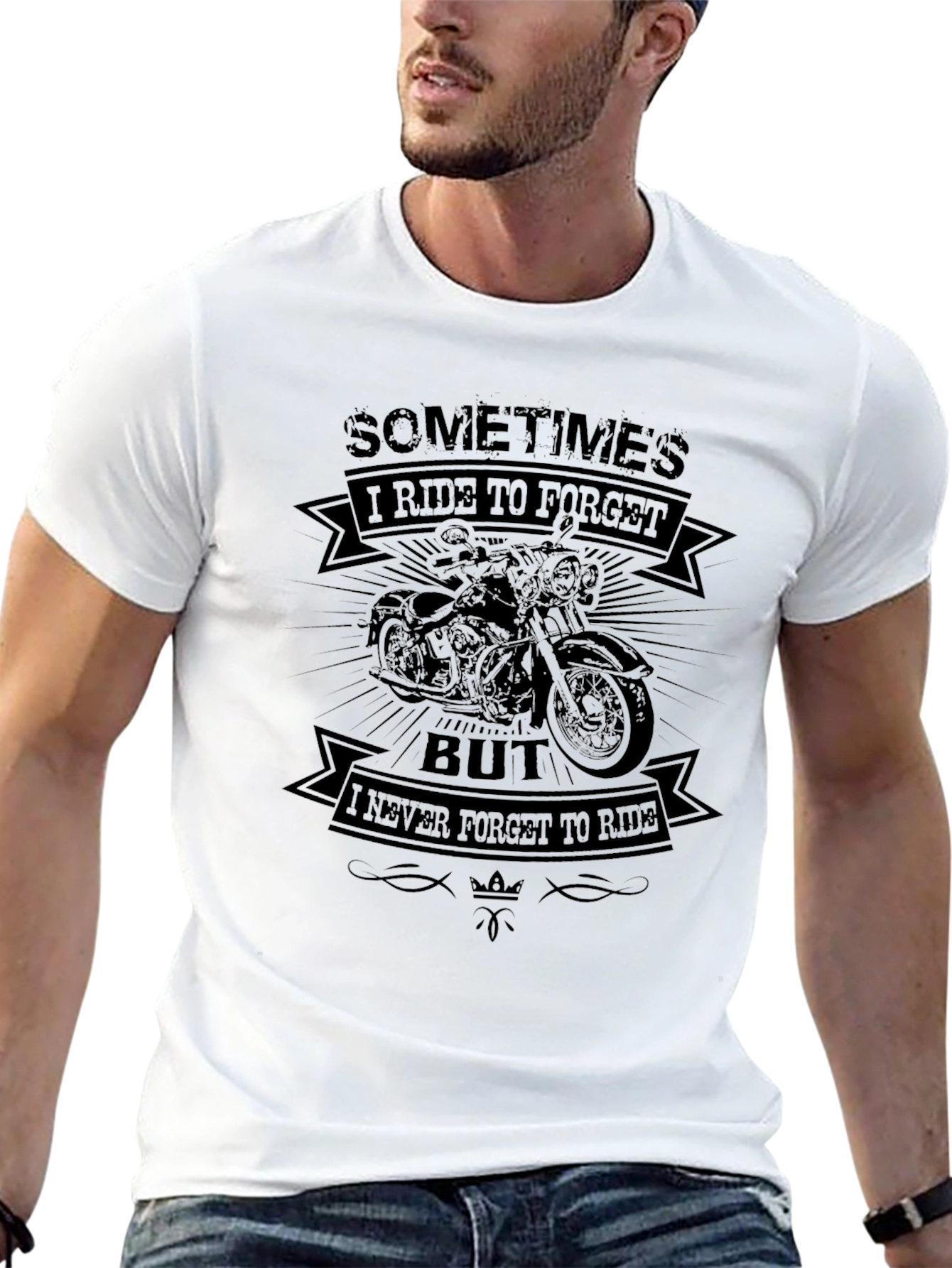 Ride To Forget T-Shirt: Motorcycle Graphic Tee