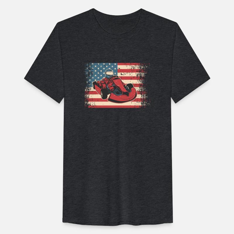 Kart Racing American US Flag | Go Karting Racer