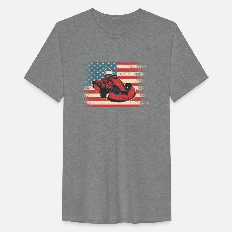 Kart Racing American US Flag | Go Karting Racer
