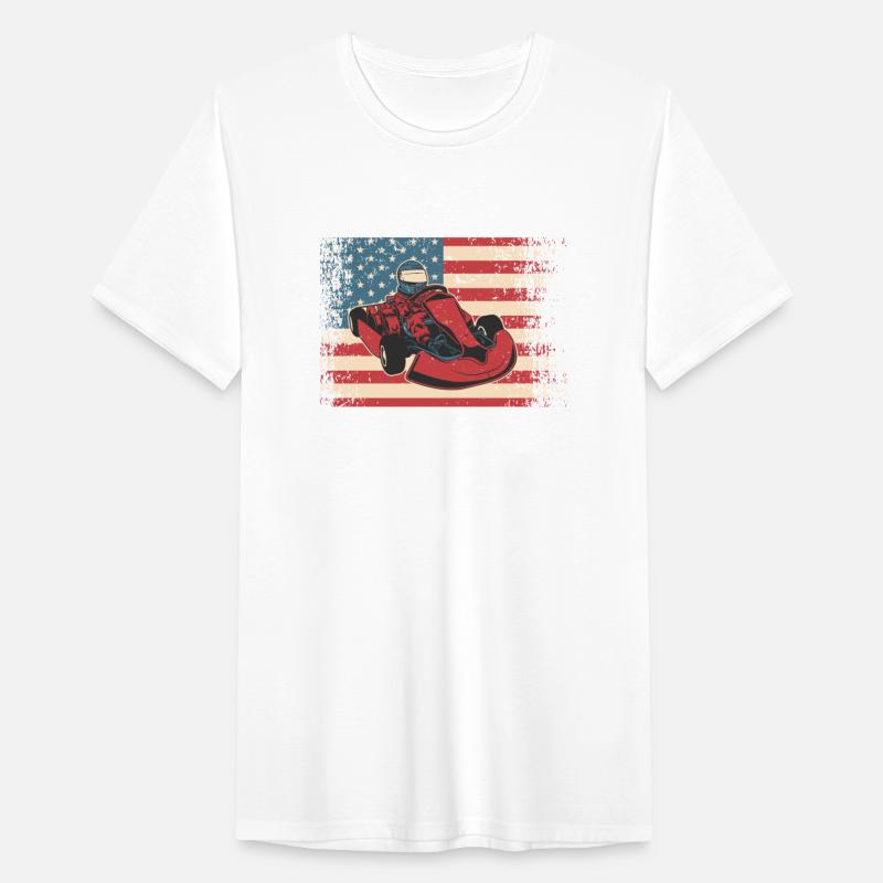 Kart Racing American US Flag | Go Karting Racer