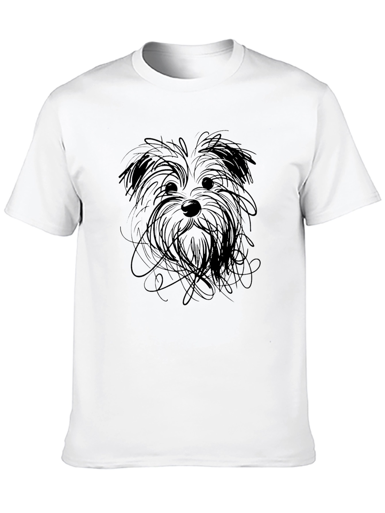 Dog Sketch Black T-Shirt