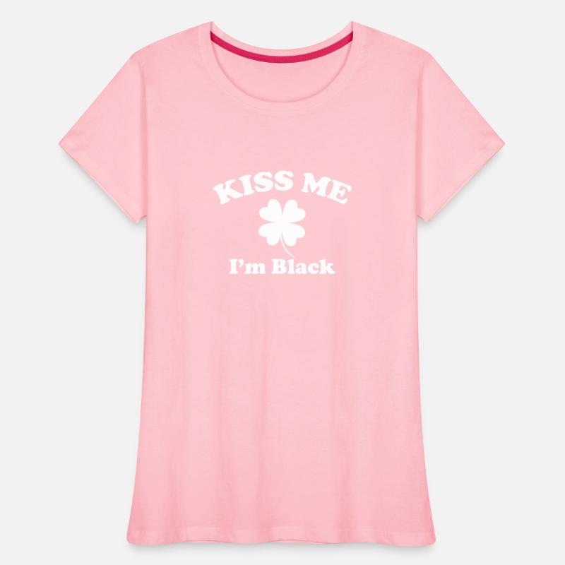 Kiss Me I'm Black Shamrock St Patricks Day Clover