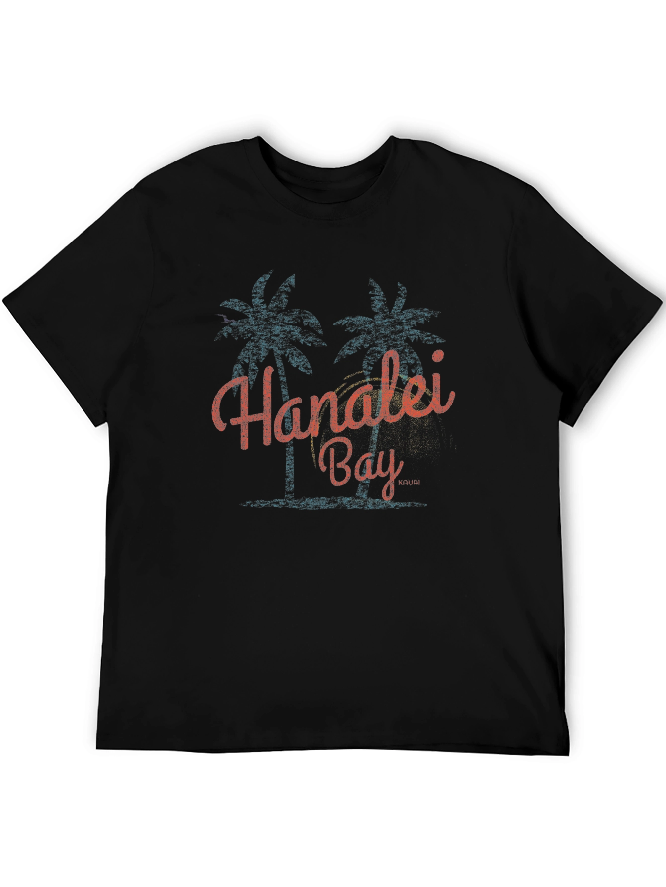 Hanalei Bay Graphic T-Shirt - Retro Palm Tree Design