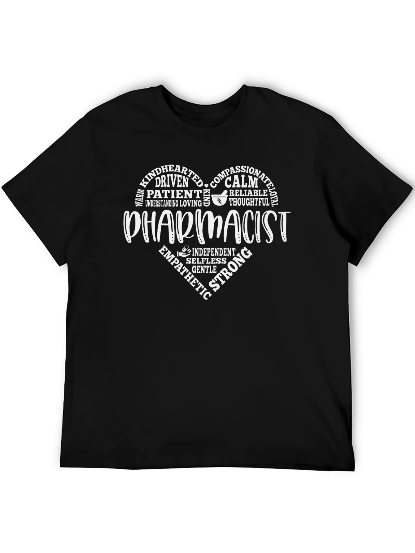 Pharmacist Heart Word Art Graphic T-Shirt