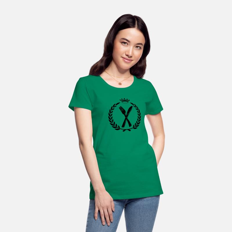 Knife fork and spoon crossed in laurel wreath