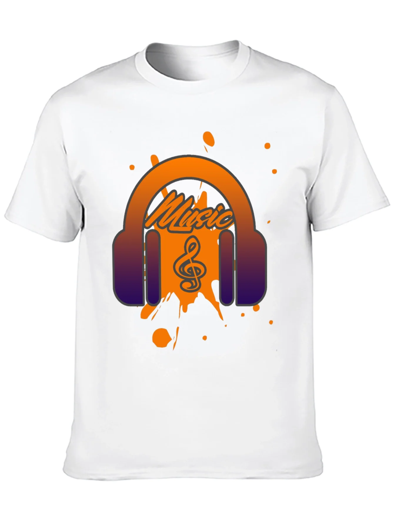 Music Headphone Graphic Print Mens T-Shirt