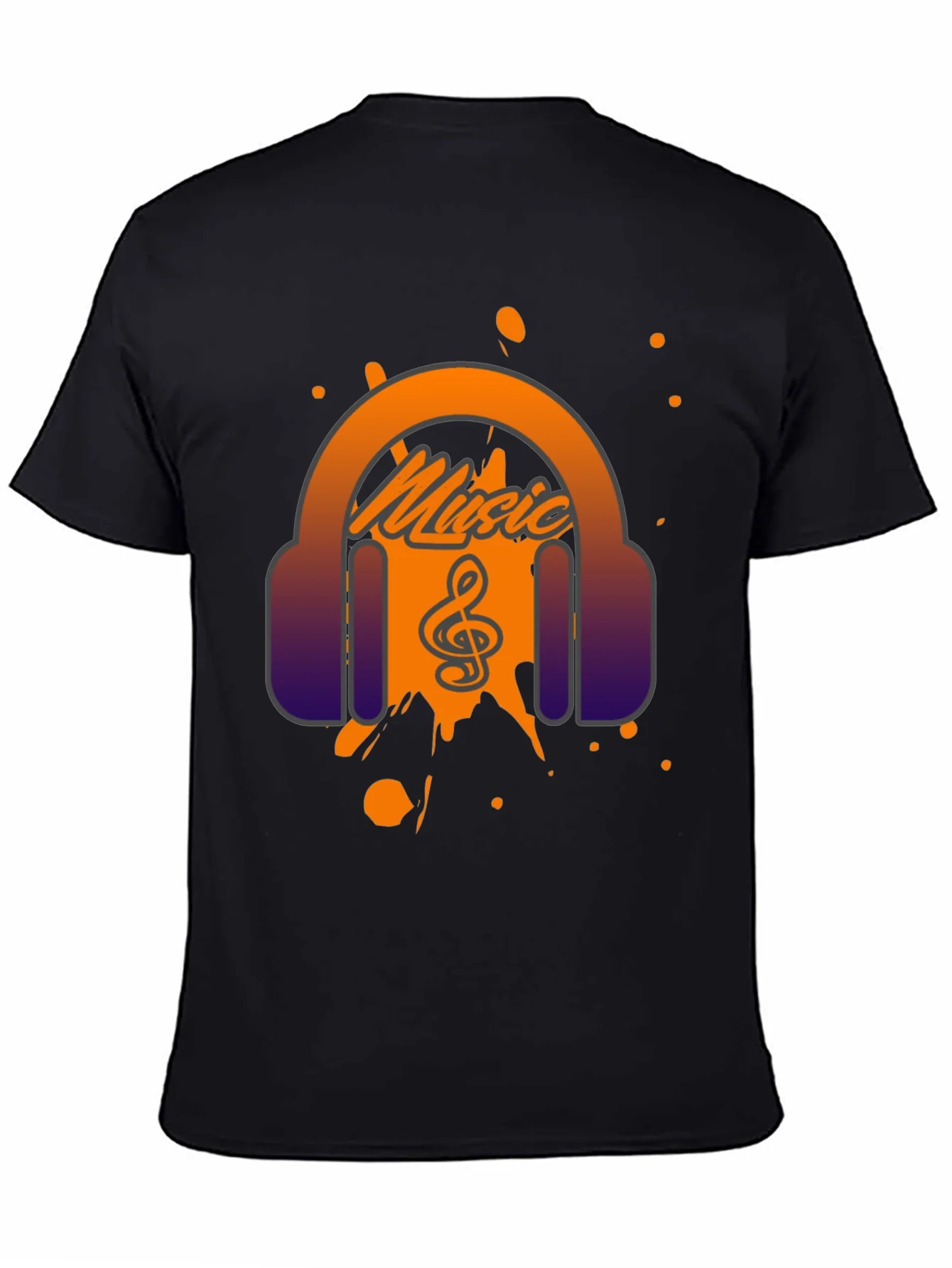 Music Headphone Graphic Print Mens T-Shirt