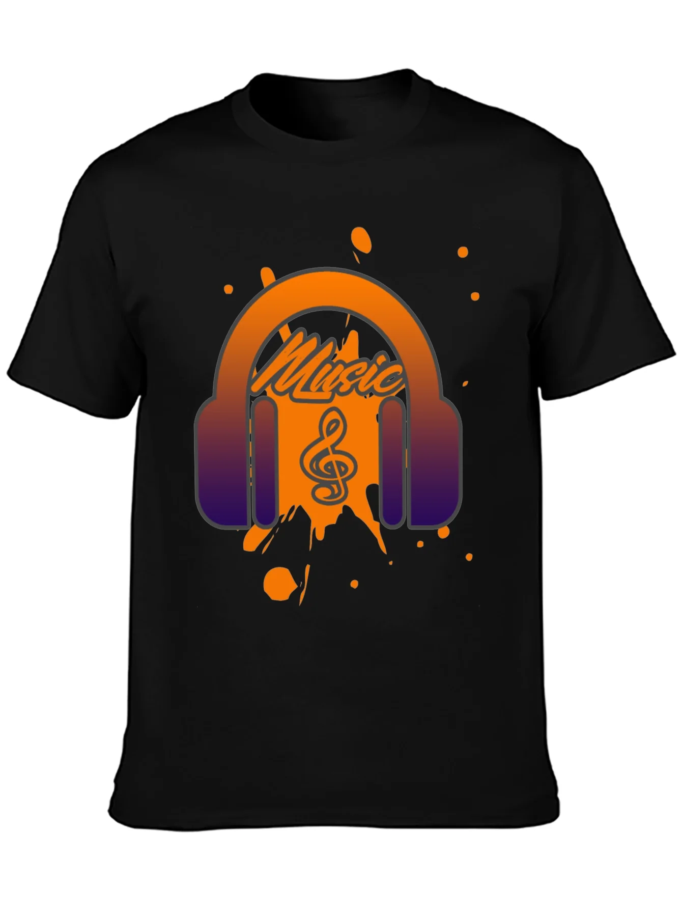 Music Headphone Graphic Print Mens T-Shirt