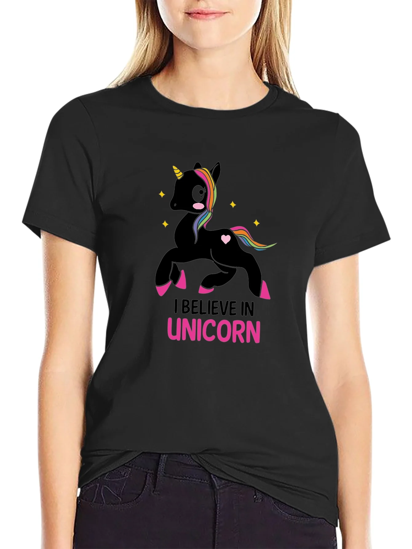 I Believe in Unicorn Black T-Shirt